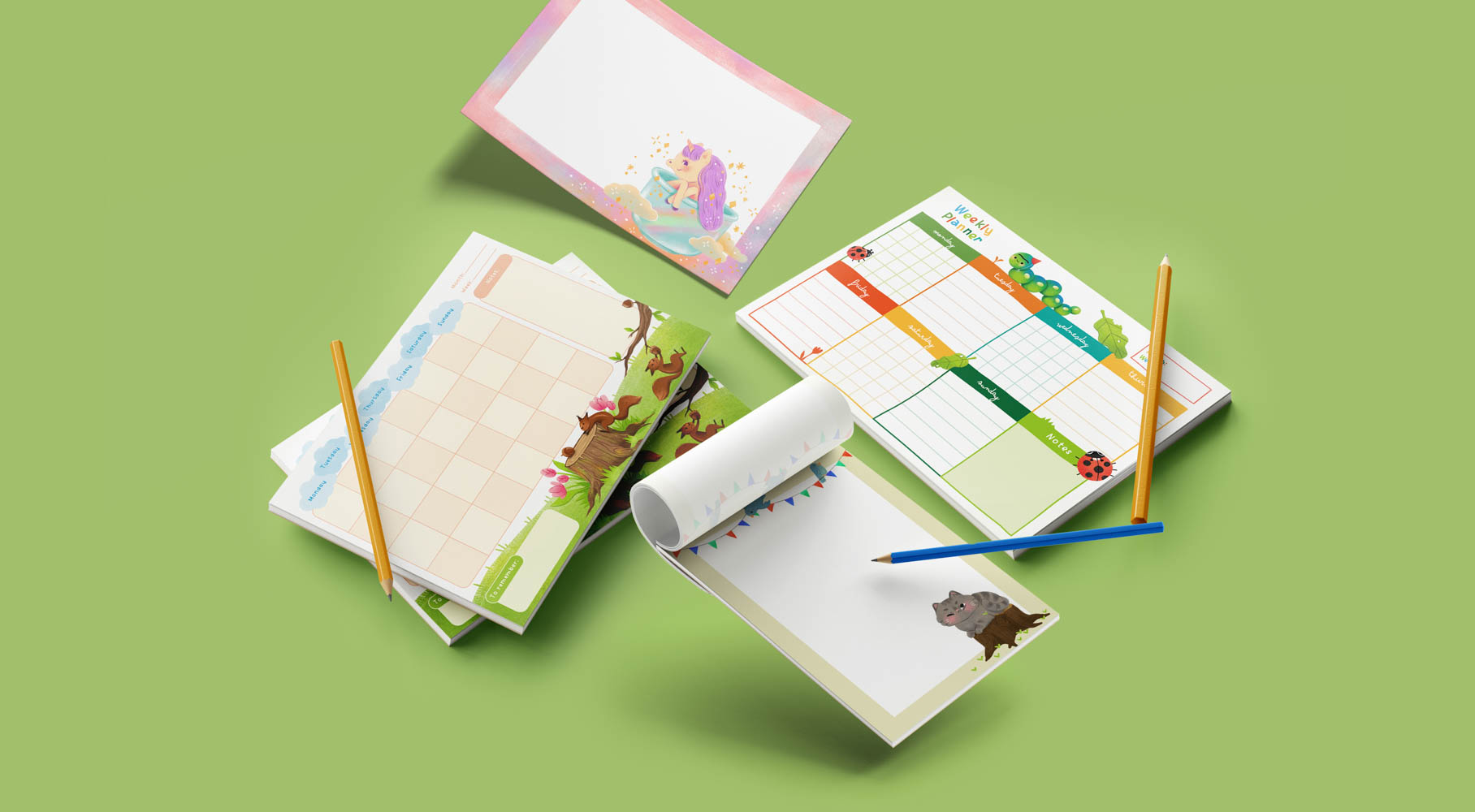 progettazione di notepad e planner personalizzati